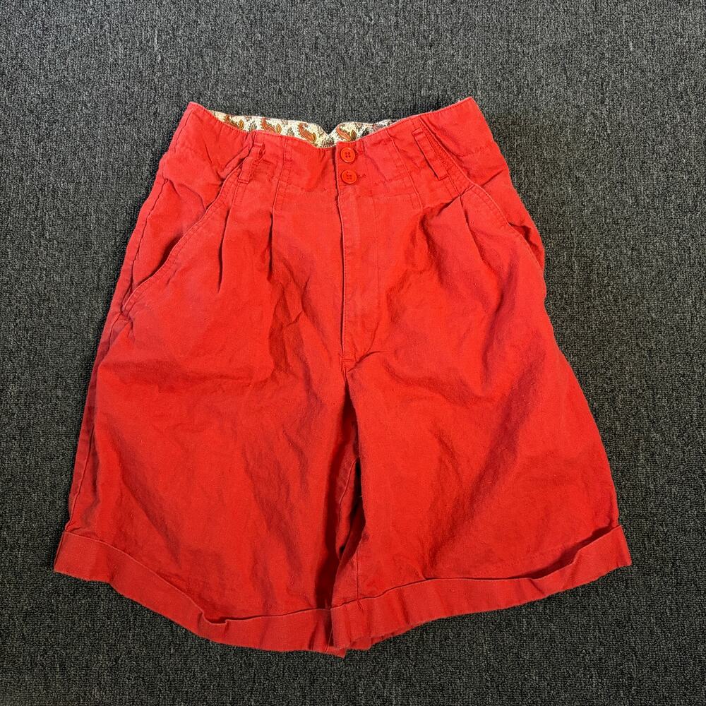 Vintage Y2k Coastal Orange Bermuda Preppy Hunters Run Cotton Shorts Women's 6